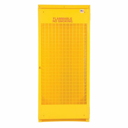 VESTIL Vertical Cylinder Storage Cabinet 5-10 Cylinder Capacity Yellow CYL-V-510-KD